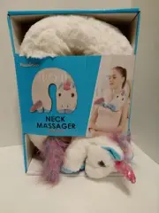 Health Touch Neck Massager Vibration White/Multicolor Unicorn Plush Polyester