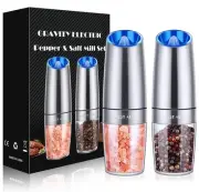 Gravity Electric Pepper and Salt Grinder Set, Salt and Pepper Mill & Adjustab...