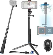 ShellBox Waterproof Selfie Stick with Waterproof Mobile Phone Case Set Underwater Waterproof Mobile Phone Case Swimming Bathing Diving Surfing Boating Compatible iPhone 15 14 13 16Pro Max Samsung S23