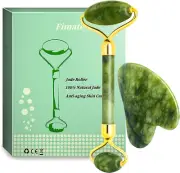 Jade Roller and Gua Sha Kit, Anti-Aging Natural Facial Jade Stone Roller Set -
