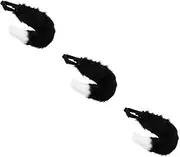 [INOOMP] 2pcs Prop Halloween Clothes Tails Fake Tail Halloween Costume Furry Suits Halloween Props Squirrel Tail Furry Mask Decor Costume Heart-shaped Plush