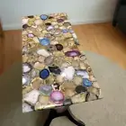 Mix Agate Table Top, Dining Table, Stone Dine Table, Agate Coffee Table for Deco