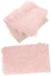 COMPUKAS 2pcs Pink Faux Fur Fabric Mat Soft Small Fuzzy Rug for Nail Art Photo Props Durable Easy to Background for Live Streaming Creative Projects
