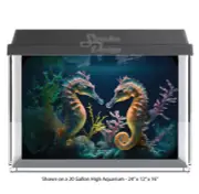 Two Sea Horses Coral Reef Polyester Fish Tank Glass Backdrop Aquarium Background