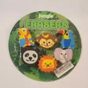 Office Depot Jungle Erasers Set of 6 in Package