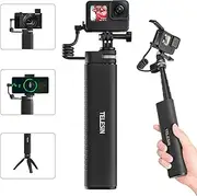 TELESIN Long 35.4" Rechargeable Selfie Stick,Extension Monopod Charging Handle,Waterproof 10000mAh Battery Charger Station for Go Pro Insta360 DJI Sony Cameras/iPhone Android Phone Charging Pole