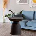 Small Side Table Round Pedestal Table Modern with Drink Cocktail Table for Patio