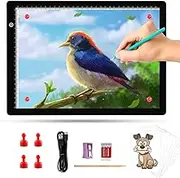 TOHETO A4 Ultra-thin Portable LED Light Box Tracer with 4 Magnets, Type C USB Power Cable Stepless Dimmable Brightness Tracing Light Pad for Weeding Vinyl Tattoo Drawing X-ray Viewing Diamond Painting