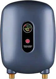 Electric Water Heater, 3000W Mini Electric Tankless Instant Water Heater with LCD Display, Suitable for Kitchen Sink,Blue
