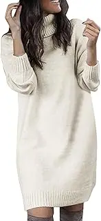 [Generic] Wrap Dresses Women's Autumn and Winter Long High Collar Top Sweater Warm Sexy Dresses