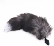 Anal Butt Plug Faux Fur Fox Bunny Cat Tail Couples S+M BDSM Sex Toy For Women Plug Foxtail Black