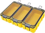 LeeQinersw Storage Case for Fishing Lures Featuring Three Compartments, Yellow