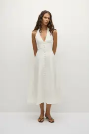 Marie Midi Dress White
