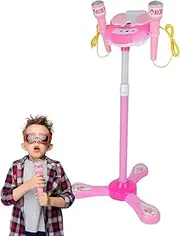 Children's Sing Microphone,Microphone Stand Playset - Microphone Stand Playset, Kids Standing Microphone, Microphone Toys with Stand for Home