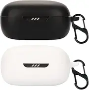 Acadeny Compatible for JBL Live Pro TWS 2 Headphone Case, [Supports Wireless Charging] [Shockproof Protective Case] Silicone Headphone Case (Black-White)