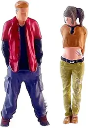 Perfeclan 1/64 Scale People Figures, Miniature Girls Boys Figures for Sand Table, Model Train, Photography Props DIY Scene Ornament