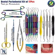 17Pcs Dental Hygiene Kit Periodontal Curettes Teeth Scalers Root Cavity Removal