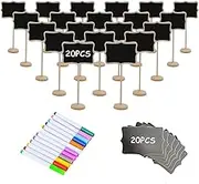 20PCS Wood Mini Chalkboard Sign with Easel Stand,Food Labels for Party Buffet,Blackboard for Message Board Signs,Weddings Place Cards, Birthday Parties,Table Numbers,Plants,Special Event Decorations