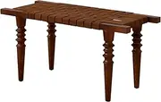 LYXWGRZD Dining Bench, Wood Bench, Leather Kitchen Table Bench, Farmhouse Wood Bench, Table Benches with Sturdy Frame, Entryway Bench for Bedroom Living Room Hallway