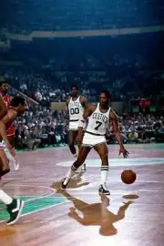 Nate "Tiny" Archibald Boston Celtics moves the ball up court along- Old Photo