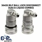 304SS BEER & GAS BALL LOCK DISCONNECT MLF THREAD, HOME BREWING, KEG DISPENSING ,