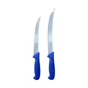 Diekensen 8" & 10'' Butchers Curved Stiff Steak Knife Butcher Knife Duo Set Blue