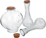 RORPOIR 3pcs Glass Unity Sand Ceremony Bottles with Cork Stoppers Heart Shaped Decorative Jars for Wedding Decor Beautiful Keepsake Vials for Bridal Shower and Special Occasions