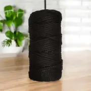 4mm 3ply Luxe Macrame Cord | BLACK | 100% Premium Cotton Rope MELB Australia