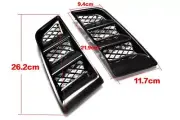 Universal 2pcs ABS Car Hood Vents RR Type Bonnet Scoop Air Flow Vent Cover Black