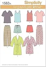 Simplicity 1563 Misses' & Men's and Teens Unisex Lounge Wear Sewing Pattern, Size XS-S-XL