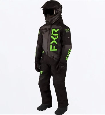 FXR Childrens Kids Snowmobile Helium Insulated Monosuit Green Size 8 233018-1070