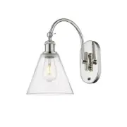 Innovations Ballston Berkshire Glass 8" 1 Light Sconce, PN - 518-1W-PN-GBC-84