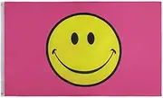 PringCor 3x5FT Flag Pink Happy Face Banner Dorm Bedroom Advertising USA