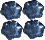 HOLIDYOYO 4Pcs Gradient Ceramic Dipping Sauce Bowls Appetizer Plates for Soy Sauce and Vinegar Serving Dishes for Sushi and Snacks Easy to Clean