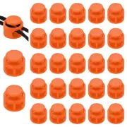 25 Pcs Plastic Spring Cord Lock, Double Hole Toggle Round Stopper, Orange