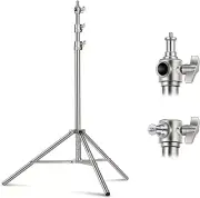 NEEWER 7.2ft/2.2m Stainless Steel Light Stand, Spring Cushioned Heavy Duty Photo