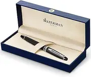 Waterman Expert Rollerball Pen, Matte Black with Chrome Trim, Fine Point with Black Ink Cartridge, Gift Box