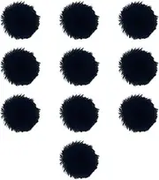 Vaveren 10 Pieces Microphone Furry Windscreen Furry Wind Covers Reduce Wind Noise Lapel Microphone Windscreen for Interview Outdoor, Black