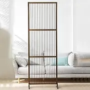 Bamboo Room Divider Privacy Panel, Portable Freestanding Wall Divider, Privacy Screens Partition, Screens Decorative for Home, Office, Decor(Brown)