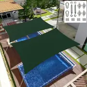 Sun Shade Sail Canopy Rectangle Sand UV Block Sunshade For Backyard Deck Green