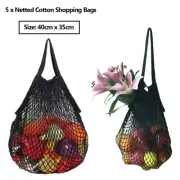 5 x Mesh Net String Grocery Shopping Tote Bag Reusable Fruit Produce Storage Bag