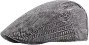 [Max5] Mens Newsboy Hat Gatsby Ivy Flat Cap Vintage Beret Hunting Driving Hat Fitted Cap for Father