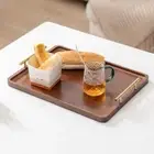 With Metal Handles Tea Tray Wooden Bread Plate Vintage Serving Tray Hotels