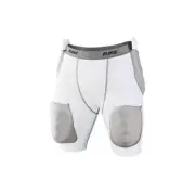 Men's Bike Football 5 Pad Pocket Compression Shorts L White