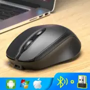 Ergonomic Bluetooth 1600DPI Tablet Laptop Rechargeable Wireless Mouse 2.4GHz USB