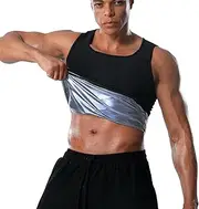Donason Men's Sweat Vest Workout Waist Trainer Sauna Suit Shirt for Men Heat Trapping Compression Gym Slimming Tank Top