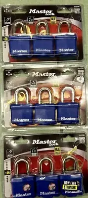 9 Master Lock 312TRI Weatherproof Blue Thermoplastic Laminated Padlock