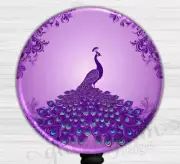Purple Peacock Badge Holder, Dancing Bird Badge Reel, Cute ID Retractable GG6524