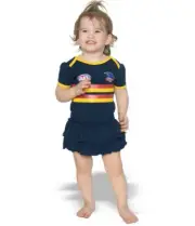 AFL Girls Toddler Baby Adelaide Crows Footysuit with Frills