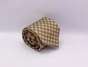 NWT $150 Geoff Nicholson Mens Tie Brown Geo Diamonds 100% Silk Made in Italy